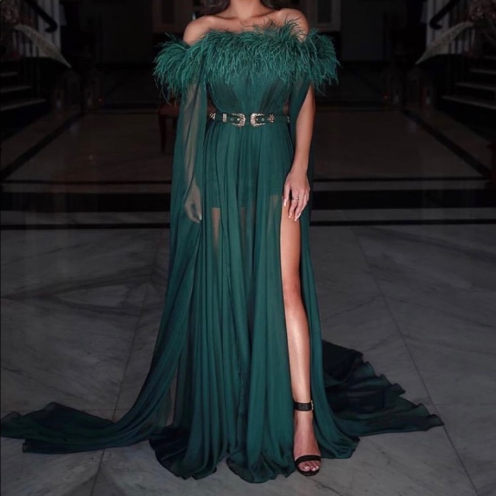 Emerald green formal gown